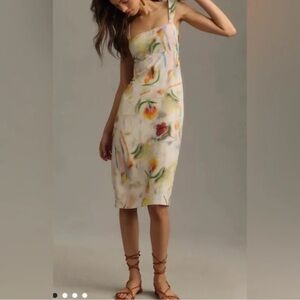 Klaas Jonkman Sleeveless Square-Neck Linen Midi Dress Anthropologie